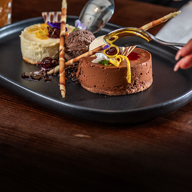 Dessert menu at The Fox & Hounds